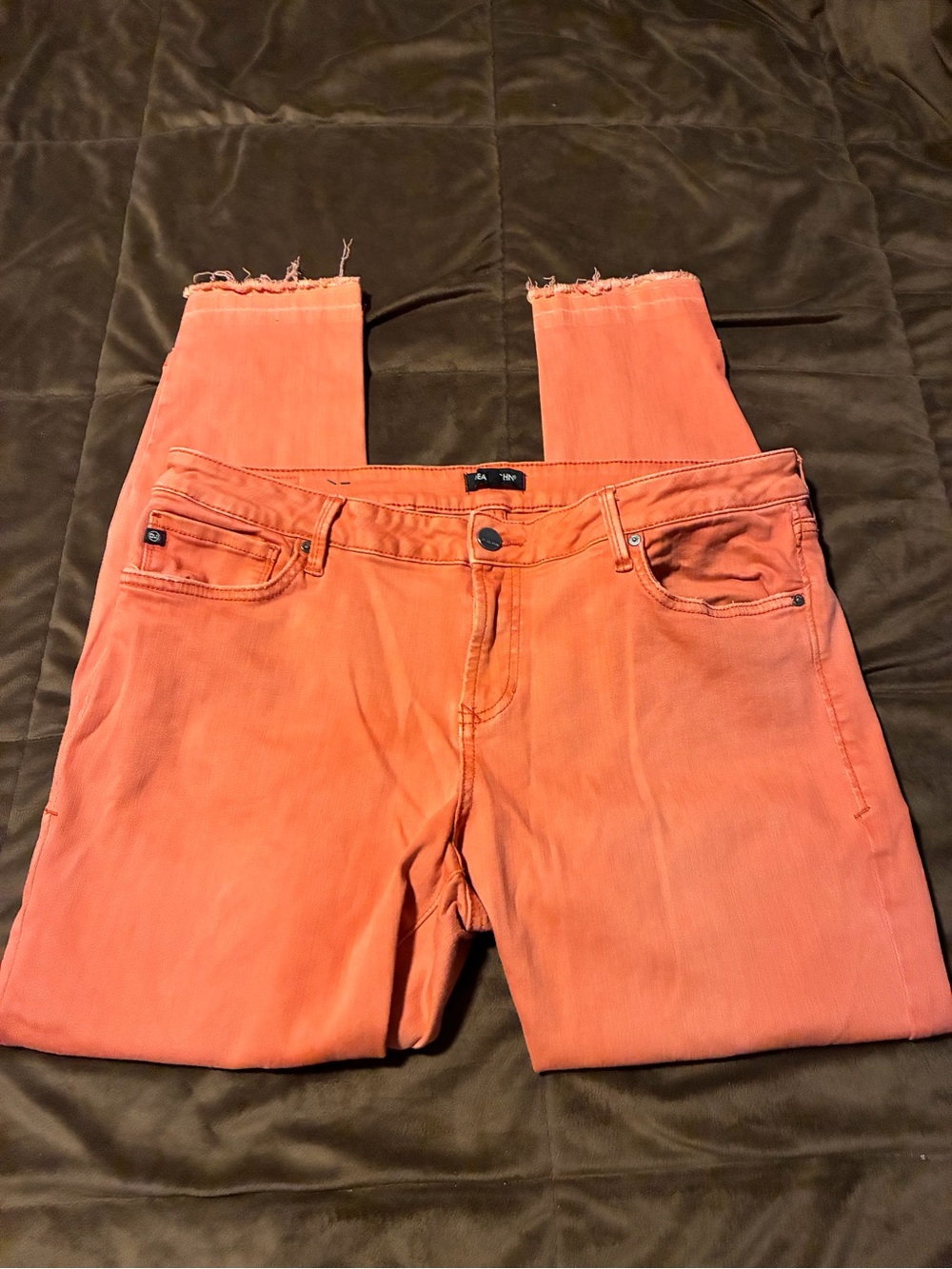 Dear John burnt Orange, Joy rich comfort Skinny Jeans with Raw Hem, size 32